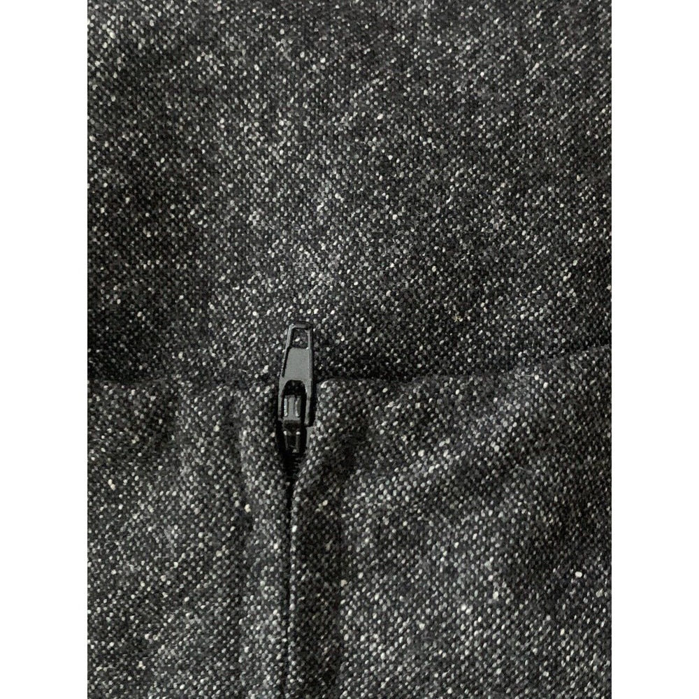 Rebecca Taylor Women’s Herringbone Gray Wool Silk Lambs Leather Trim Size 6 - Picture 13 of 14